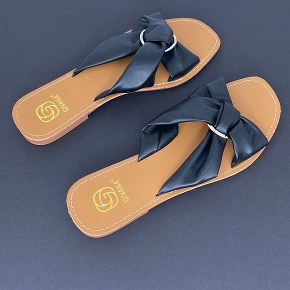 Givana Black Flip Flops Size: 40 - Picture 3 of 5